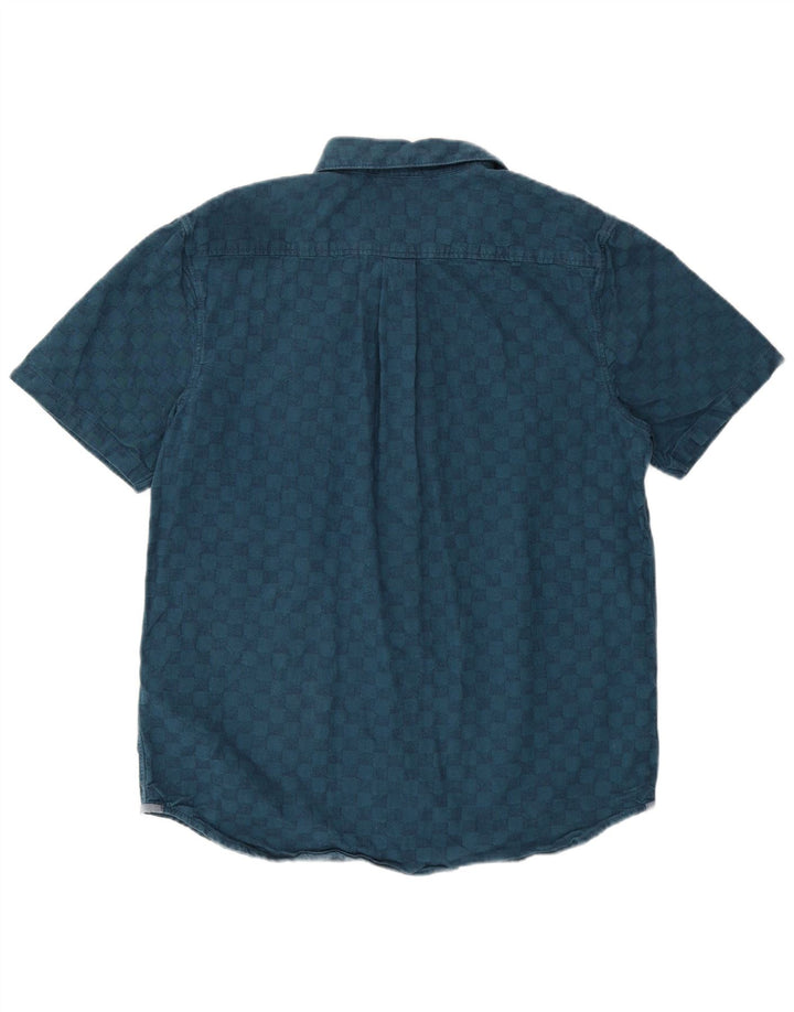 Camisa Vans Hombre Manga Corta Classic Fit Azul Medio Geométrico