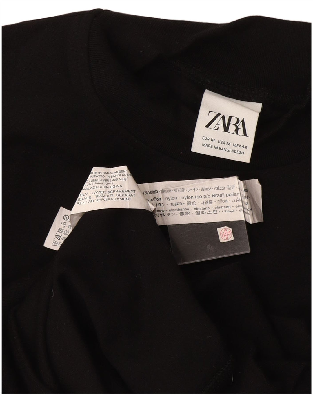 Zara Mujer Sudadera Jumper UK 44 Medium Viscosa Negra