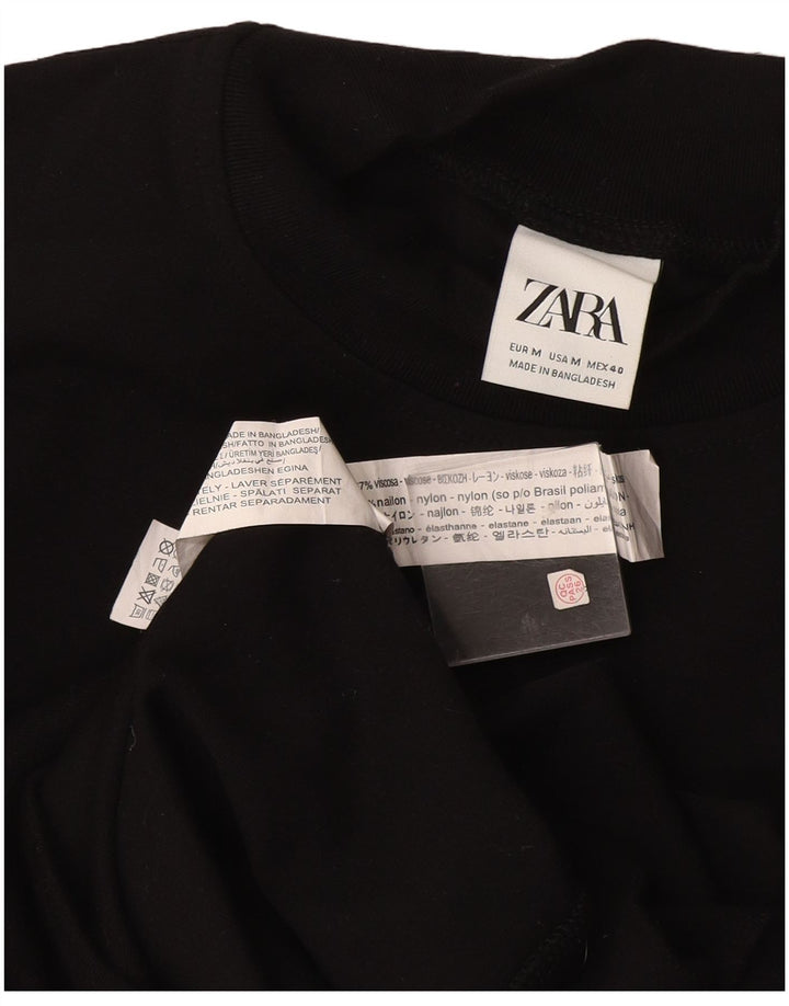 Zara Mujer Sudadera Jumper UK 44 Medium Viscosa Negra