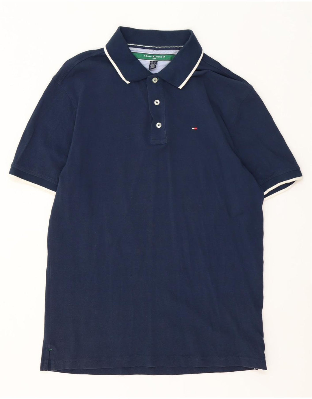 Polo Tommy Hilfiger para hombre de algodón a rayas azul marino mediano