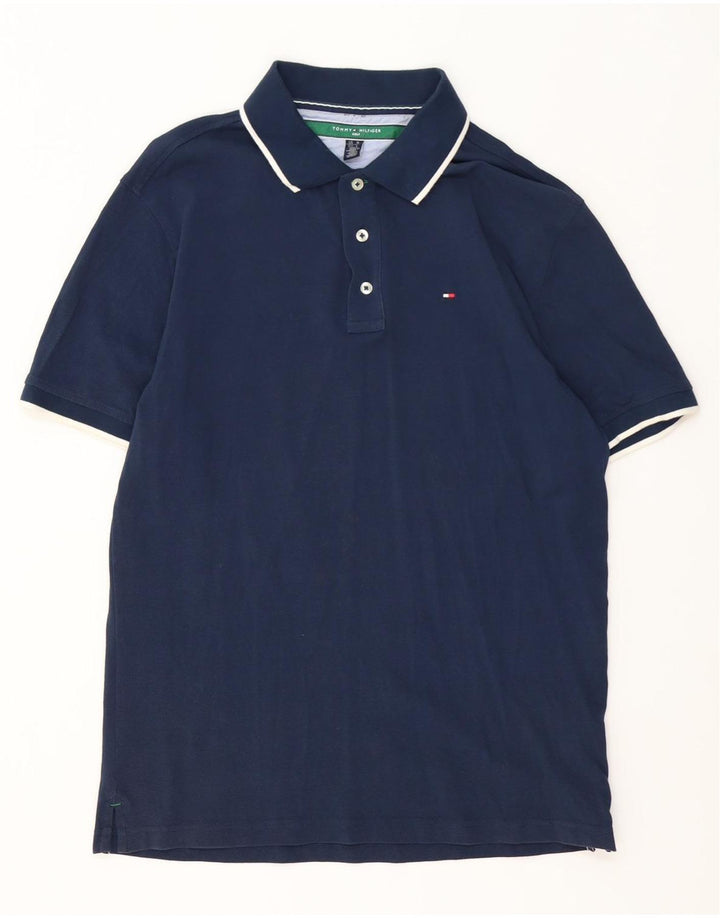 Polo Tommy Hilfiger para hombre de algodón a rayas azul marino mediano