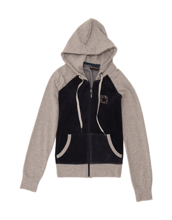 Converse Sudadera con capucha y cremallera para niña 11-12 años Gris medio Colorblock