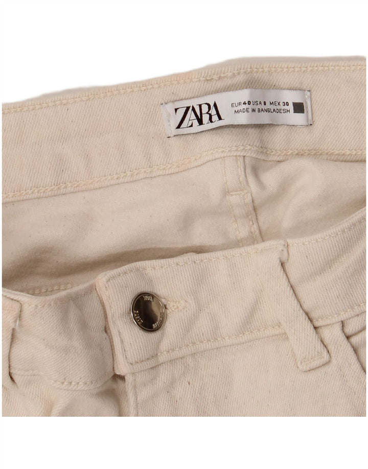 ZARA Vaqueros pitillo para mujer EU 40 Medium W30 L27 Blanco roto