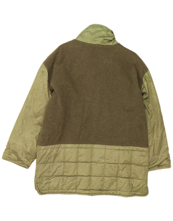 Abrigo acolchado vintage de corte holgado para mujer IT 44 Bloque de color verde medio