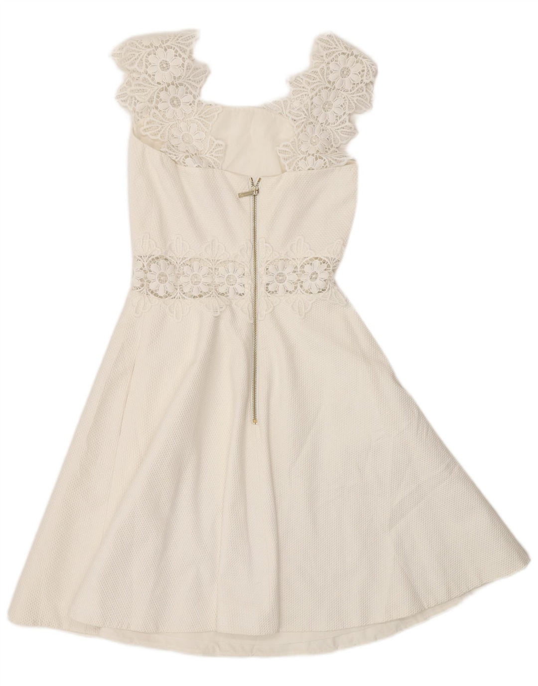 Ted Baker Vestido acampanado sin mangas para mujer UK 4 XS Poliéster blanco