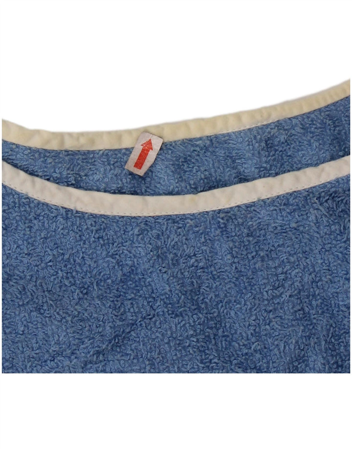 VINTAGE Mujer Barco Cuello Jersey Suéter Reino Unido 16 Grande Azul Colorblock