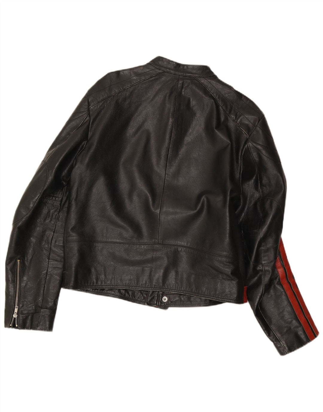 Brogden Chaqueta de cuero con estampado gráfico para hombre UK 42 XL Bloque de color negro