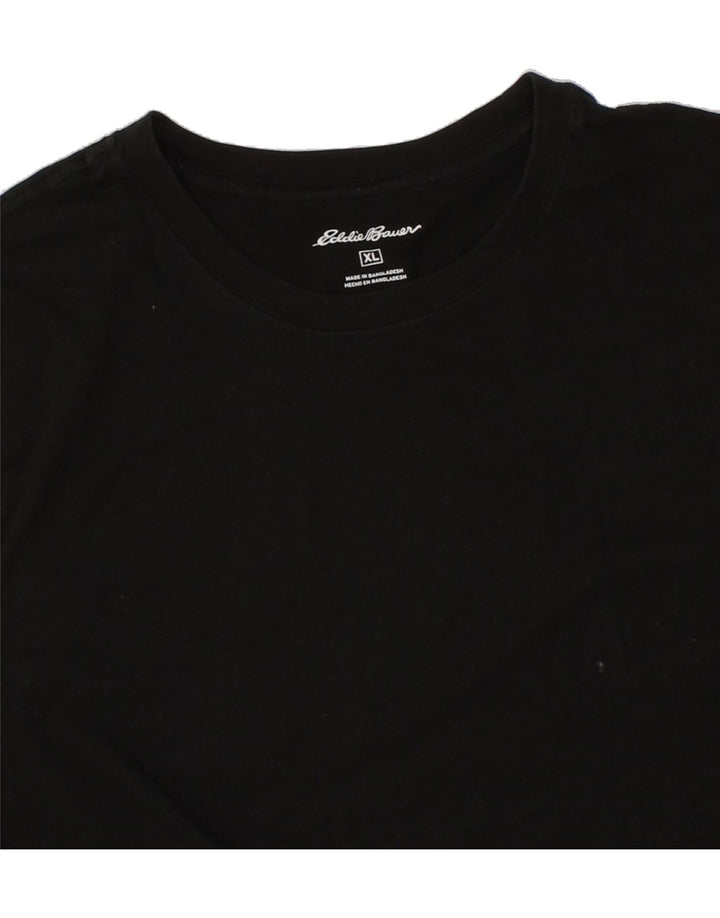 EDDIE BAUER Mens T-Shirt Top XL Black Cotton Vintage Eddie Bauer and Second-Hand Eddie Bauer from Messina Hembry 