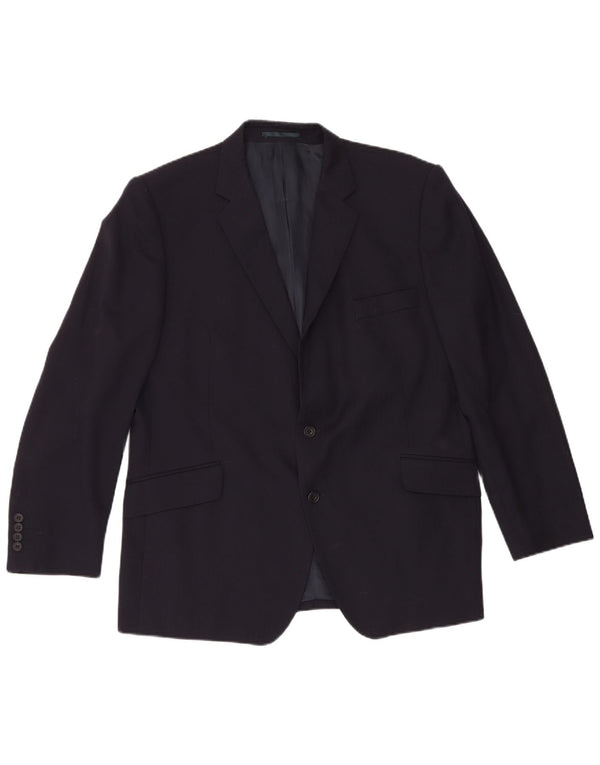 Gieves & Hawkes Mens 2 Button Blazer Jacket UK 46 3XL Navy Blue Wool