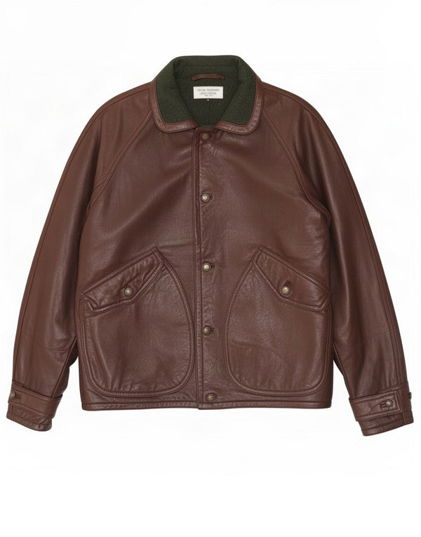 Nazareno Gabrielli Chaqueta de cuero para hombre IT 50 Large Brown