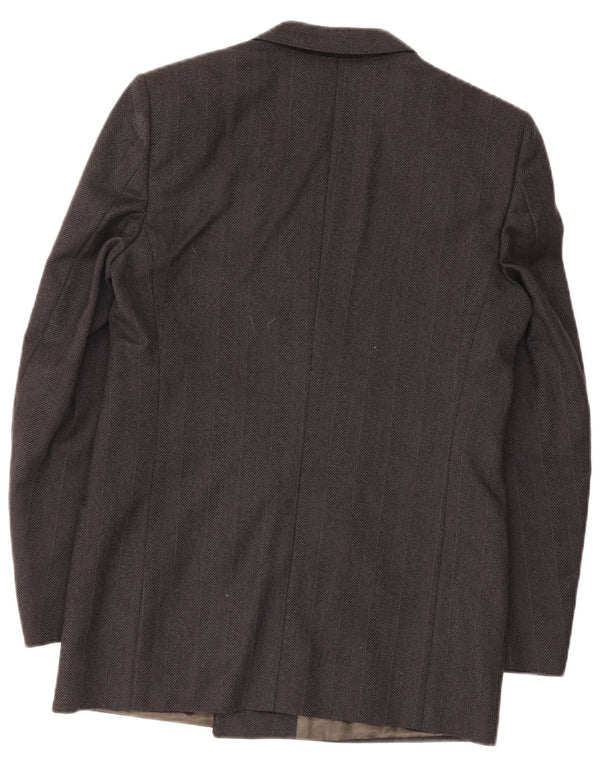 VENTANNI Chaqueta tipo blazer con doble botonadura para hombre IT 46 Small Grey Virgin Wool