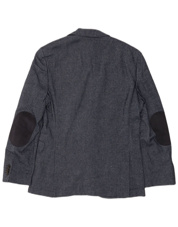 HUGO BOSS Chaqueta tipo blazer de 2 botones para hombre EU 46 Small Lana azul marino