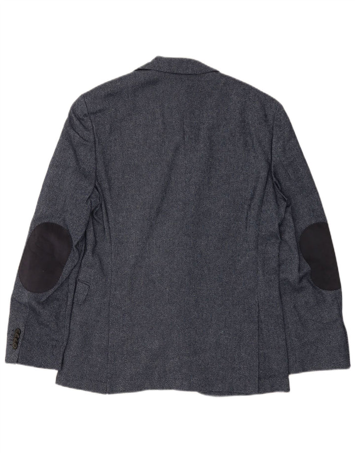 HUGO BOSS Chaqueta tipo blazer de 2 botones para hombre EU 46 Small Lana azul marino