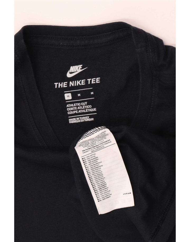 Camiseta Nike de corte atlético para hombre, parte superior mediana de algodón azul marino