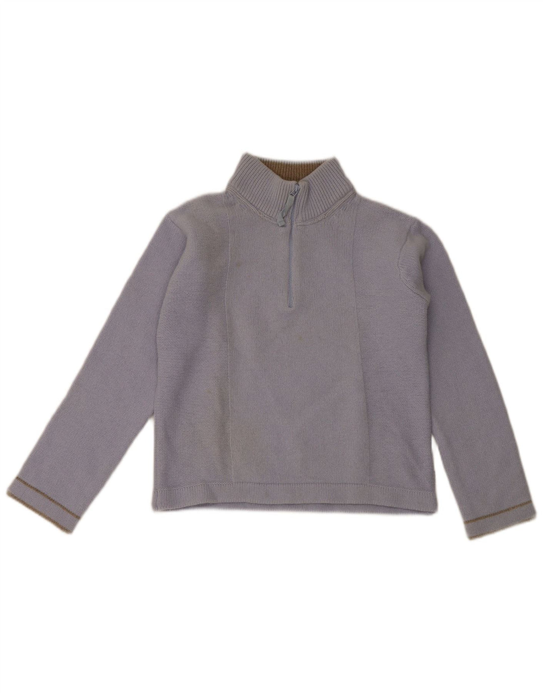 Armani Jeans Jersey corto con cuello y cremallera para mujer IT 42 Lana azul medio