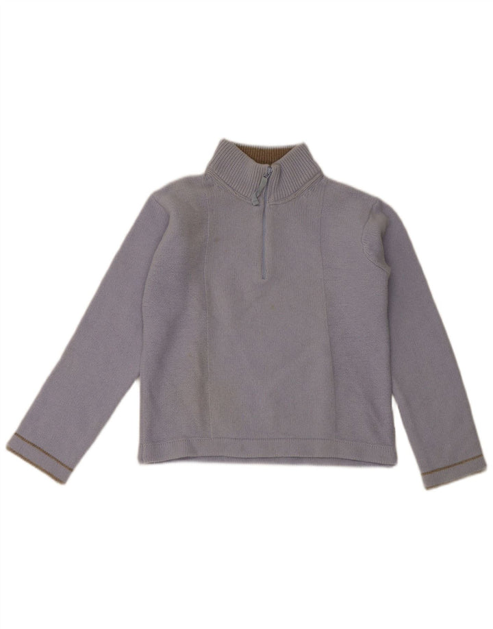 Armani Jeans Jersey corto con cuello y cremallera para mujer IT 42 Lana azul medio