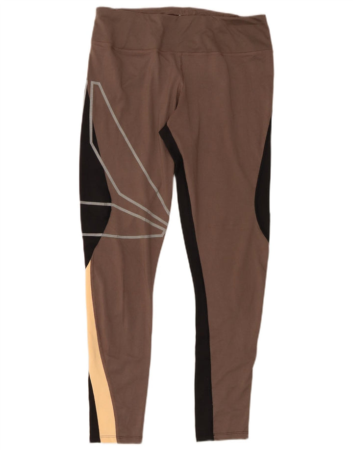 REEBOK Leggings gráficos para mujer UK 12/14 Poliéster color block gris medio