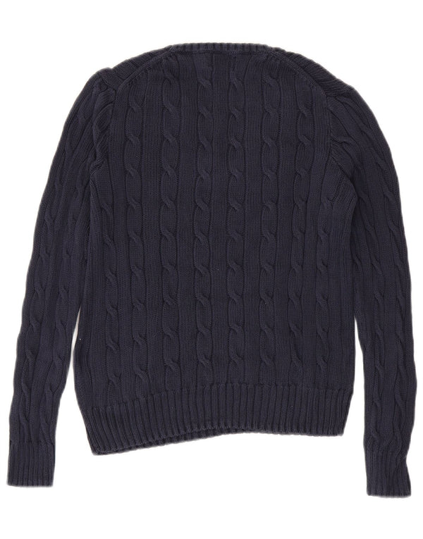 Polo Ralph Lauren - Jersey con cuello en V para mujer, talla 40, tamaño mediano, azul marino
