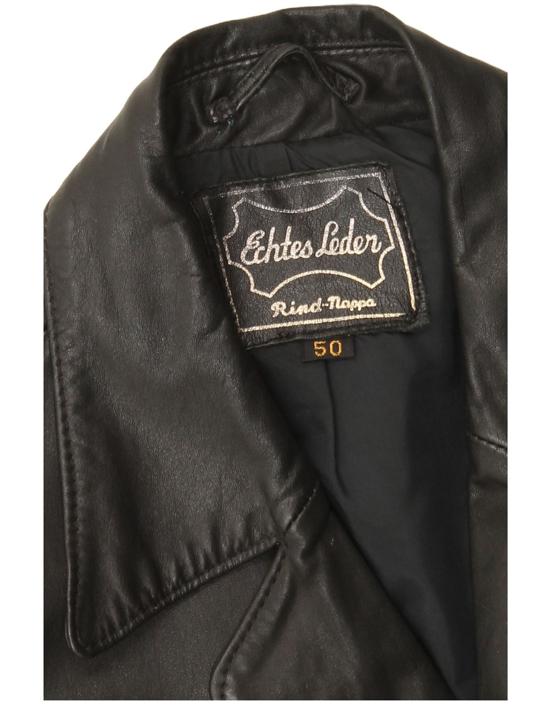 Vintage chaqueta de cuero para hombre EU 50 cuero negro grande