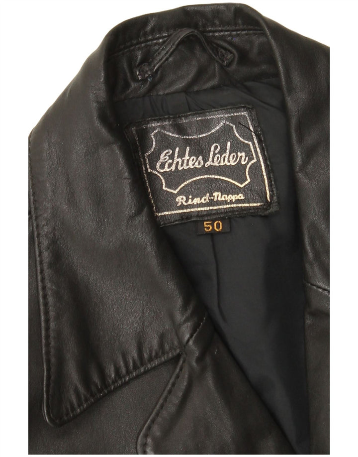 Vintage chaqueta de cuero para hombre EU 50 cuero negro grande