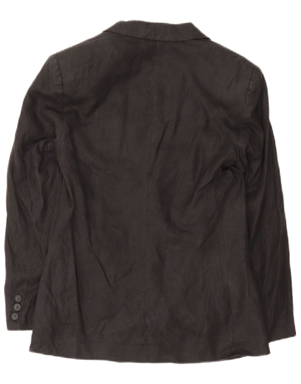Chaqueta Americana Benetton De 2 Botones IT 40 Small Black Linen