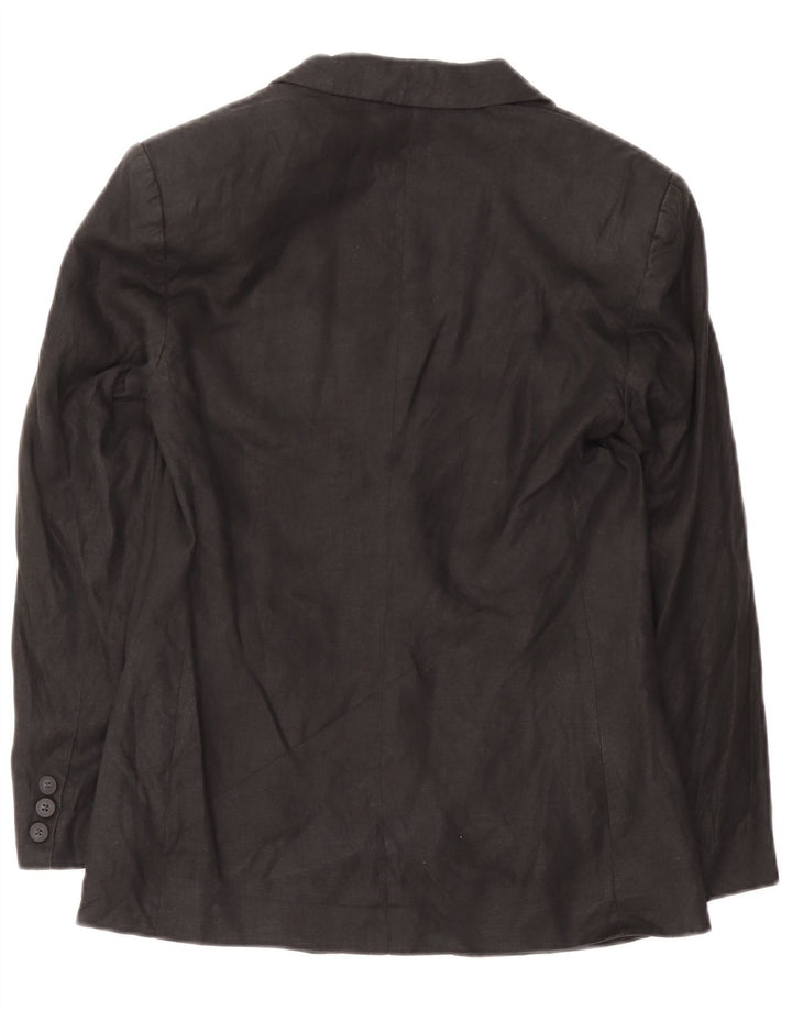 Chaqueta Americana Benetton De 2 Botones IT 40 Small Black Linen