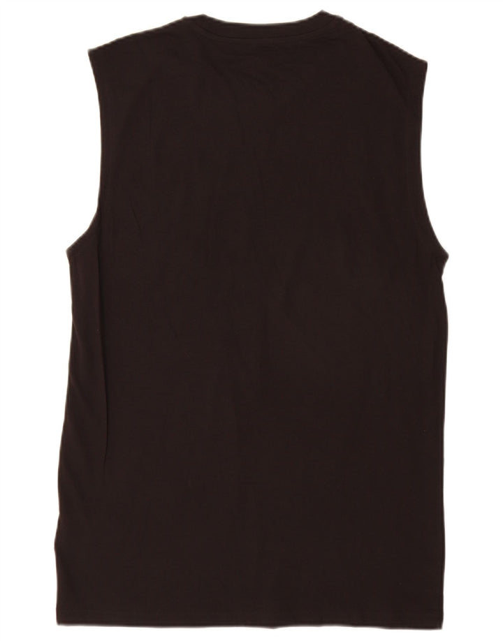 Puma Hombre Gráfico Chaleco Superior Medio Algodón Negro