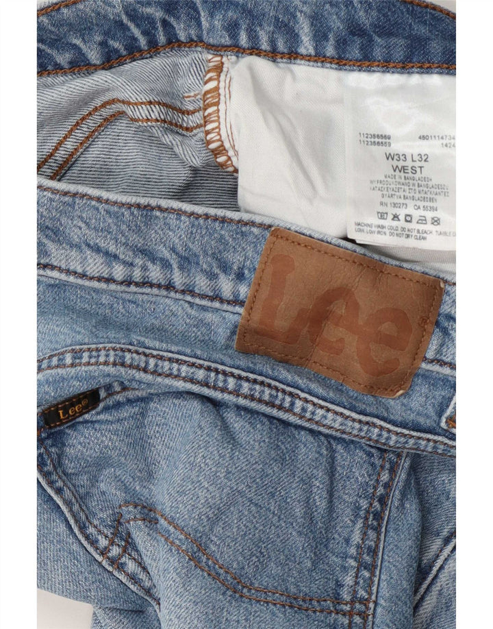 Vaqueros Lee West Straight para Hombre W33 L32 Algodón Azul