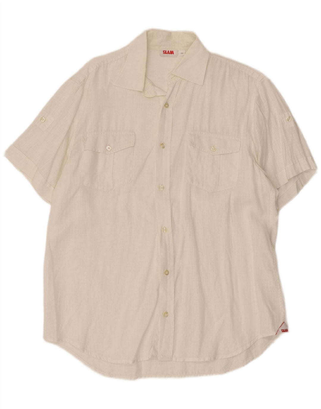 Camisa De Manga Corta Slam Hombre Blanco Mediano