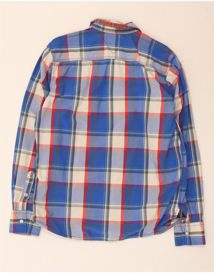 Camisa Tommy Hilfiger para hombre de algodón a cuadros azules grandes