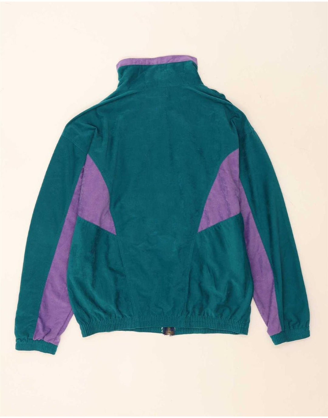 Chándal completo de terciopelo para hombre vintage Poliéster con bloques de color verde grande