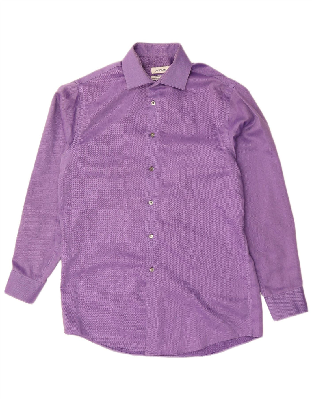 Calvin Klein Camisa de corte clásico para hombre Talla 15 Algodón morado mediano