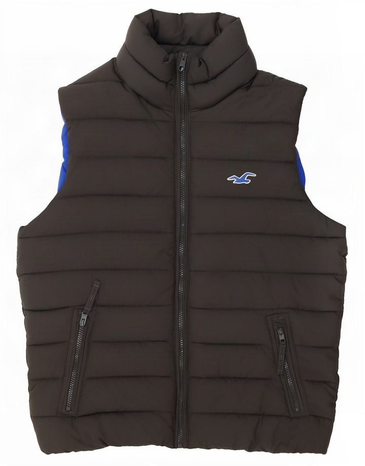 Chaleco acolchado Hollister para hombre Reino Unido 36 Poliéster gris pequeño