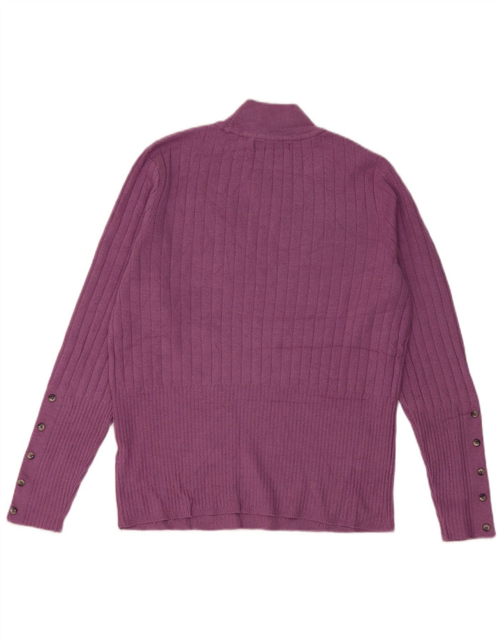 Marks & Spencer Jersey con cuello alto para mujer, talla 44, color morado mediano