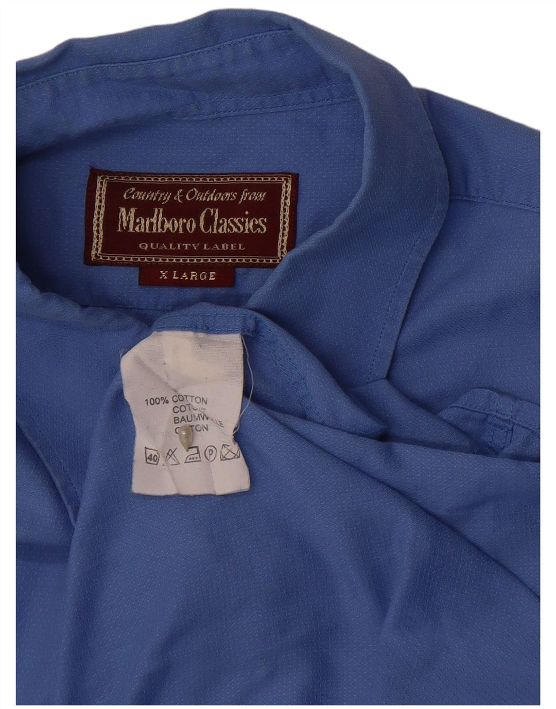 Camisa Marlboro Classics Hombre XL Algodón Azul
