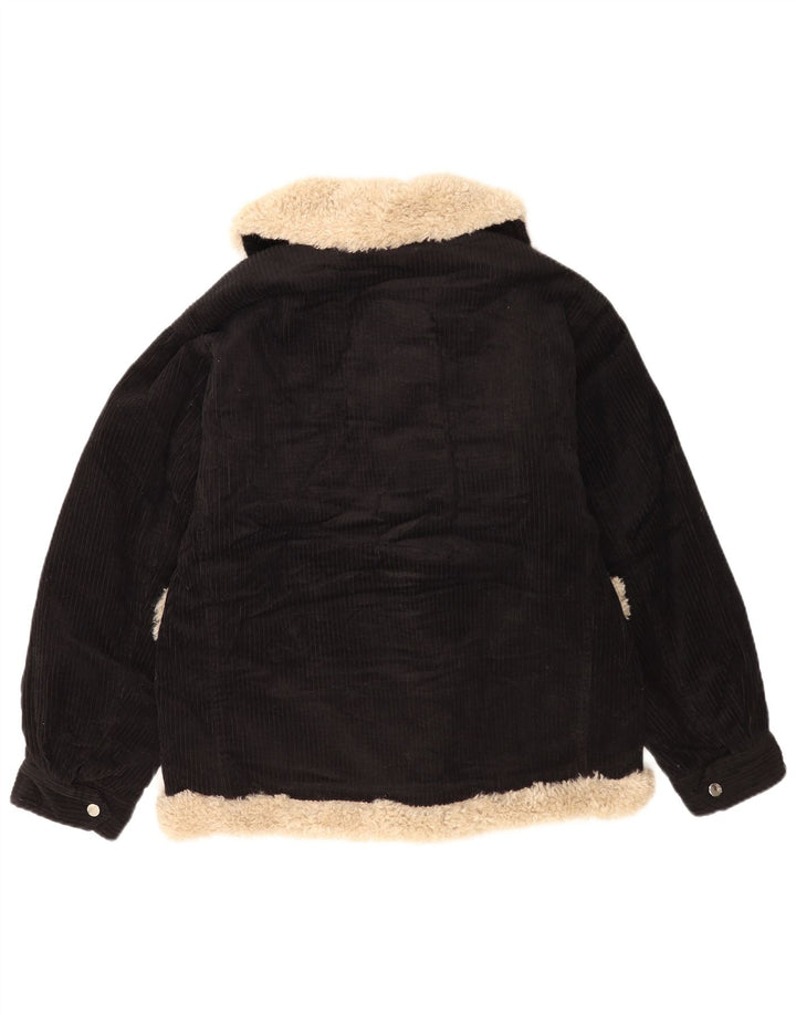Topshop Chaqueta de pana extragrande para mujer UK 8 Small Colorblock negro