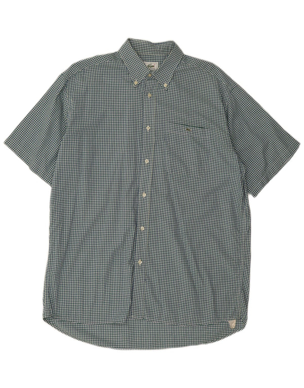 Camisa de manga corta para hombre Lacoste Talla 41 Algodón a cuadros verde grande