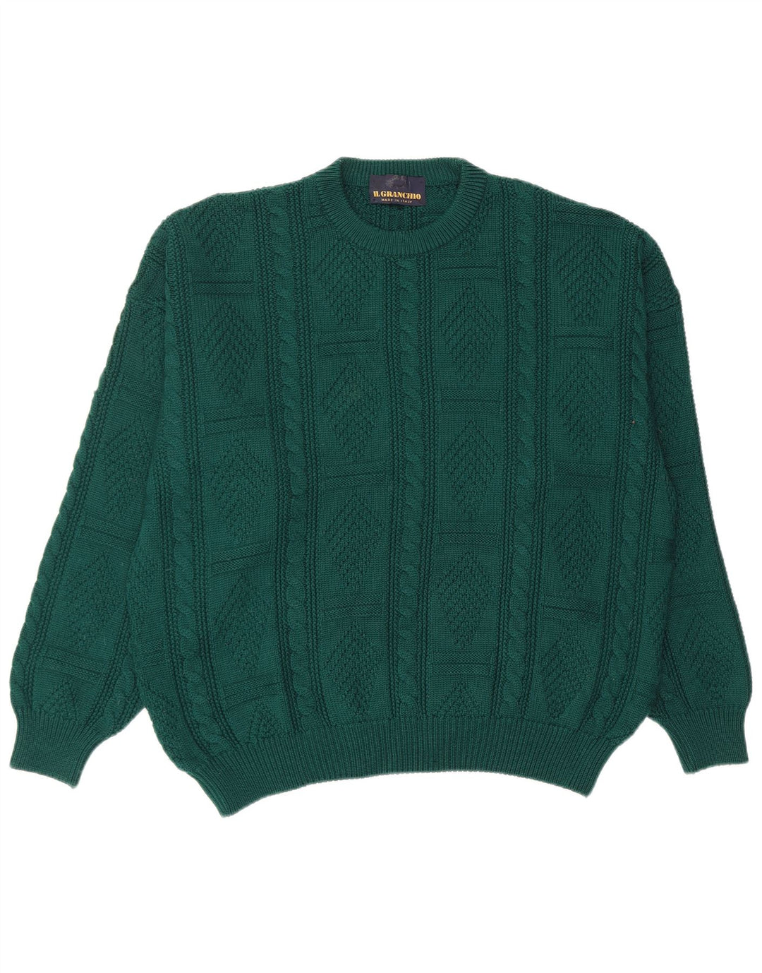 IL GRANCHIO Jersey De Cuello Redondo Hombre XL Lana Verde