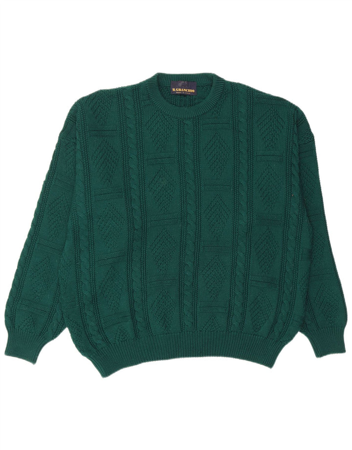 IL GRANCHIO Jersey De Cuello Redondo Hombre XL Lana Verde