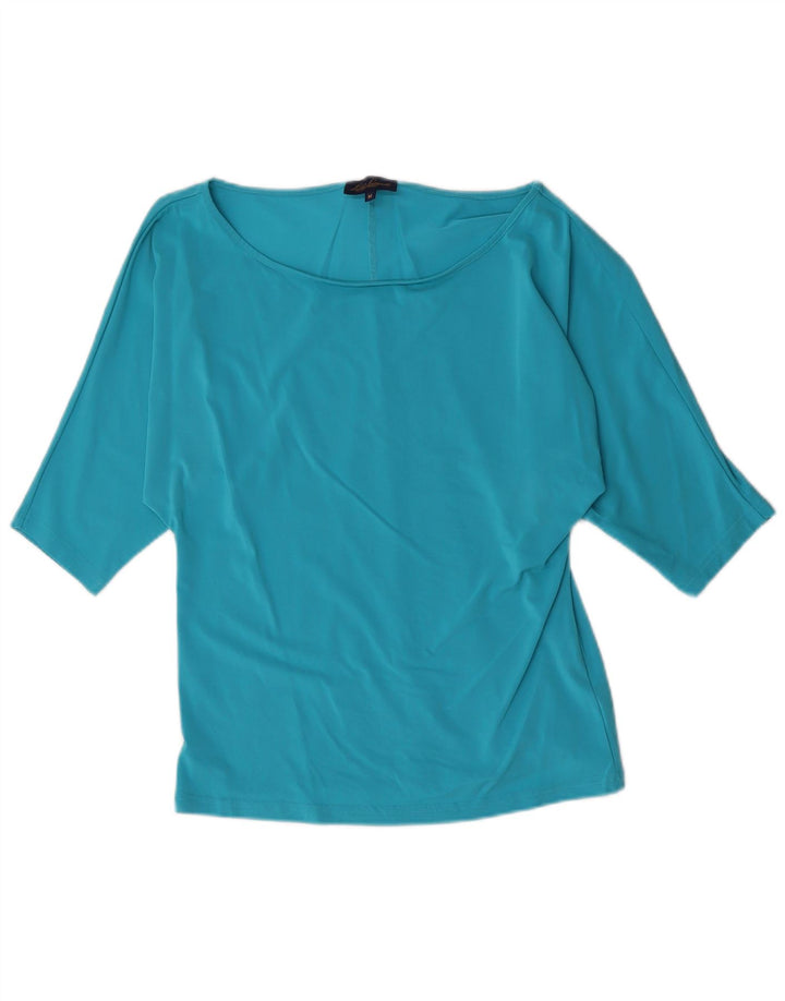 Luisa Spagnoli Blusa de manga 3/4 para mujer UK 42 Viscosa azul medio