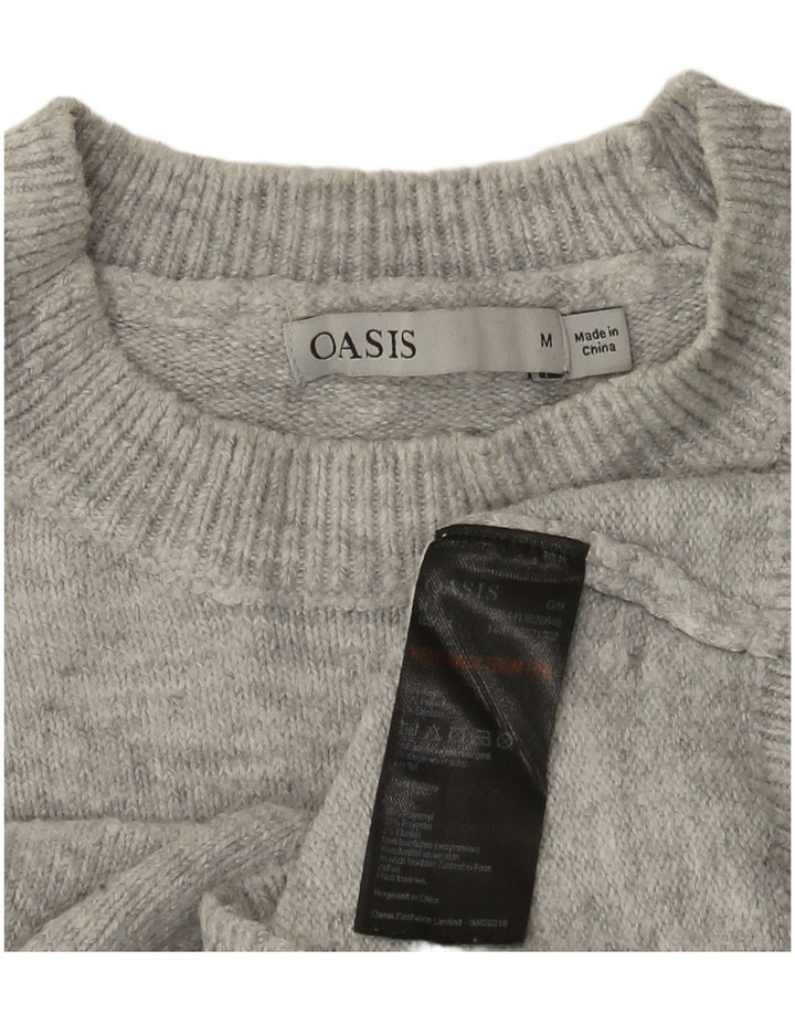 OASIS Jersey de cuello redondo para mujer UK 40 Acrílico gris medio