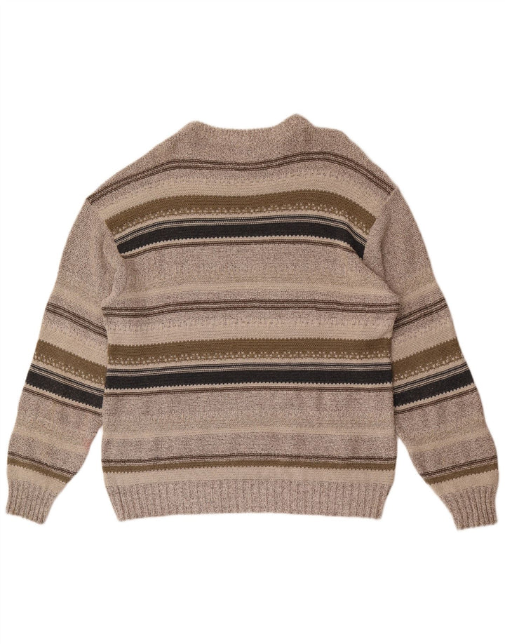 Angelo Litrico Jersey De Hombre Con Cuello Barco De Algodón A Rayas Gris Medio