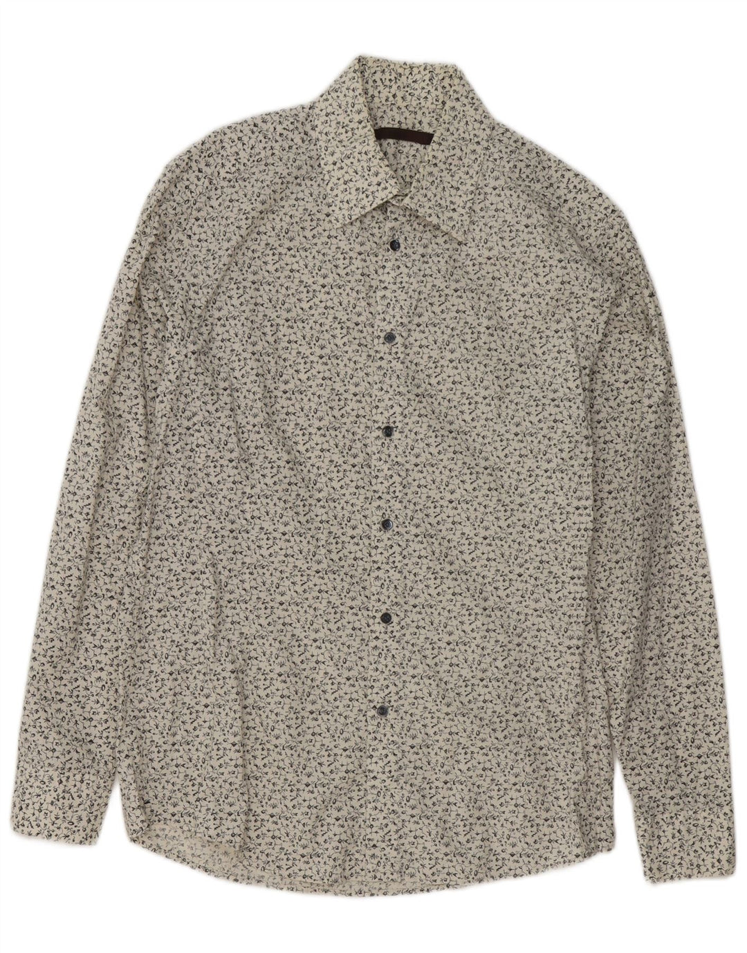 Camisa Reiss para hombre de algodón floral blanco mediano