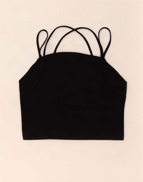 Tommy Hilfiger Top corto halter para mujer UK 12 Mediano Negro