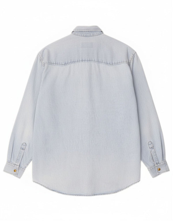 Armata Di Mare Mens Denim Shirt Medium Blue Cotton