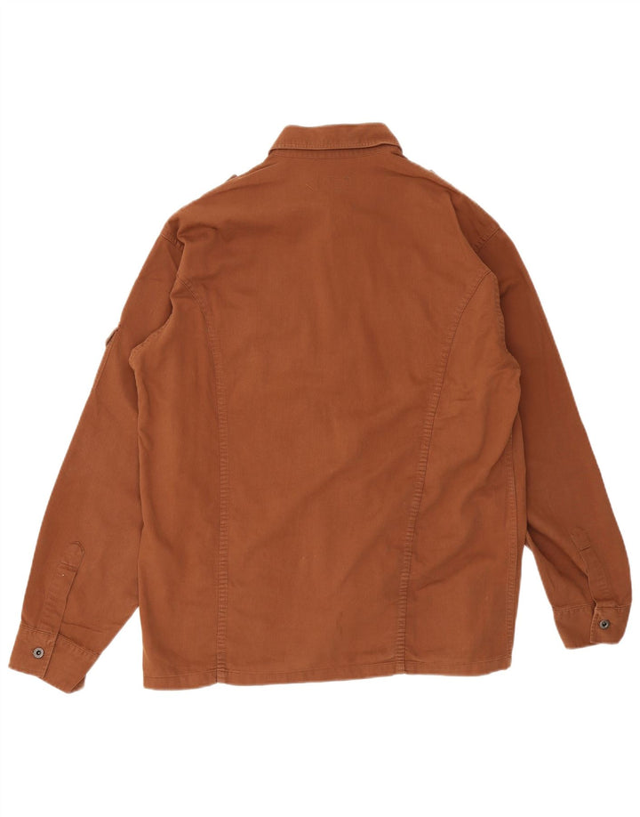 Camisa militar Carrera para hombre de algodón marrón grande