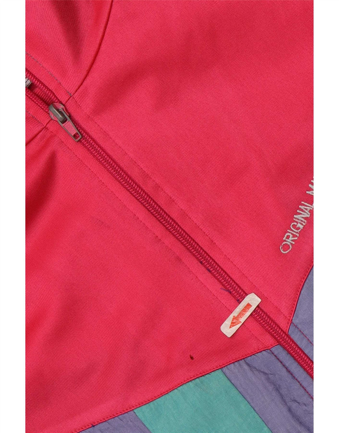 Vintage Hombre Chándal Top Chaqueta XL Multicolor Colorblock Poliéster