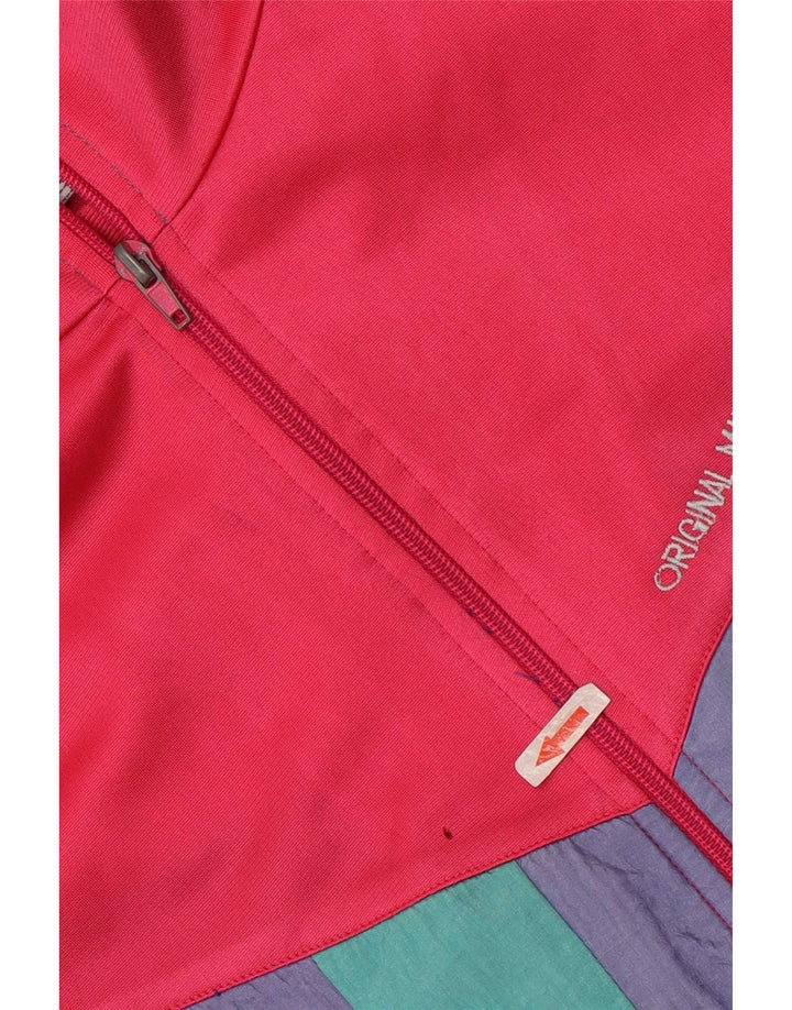 Vintage Hombre Chándal Top Chaqueta XL Multicolor Colorblock Poliéster
