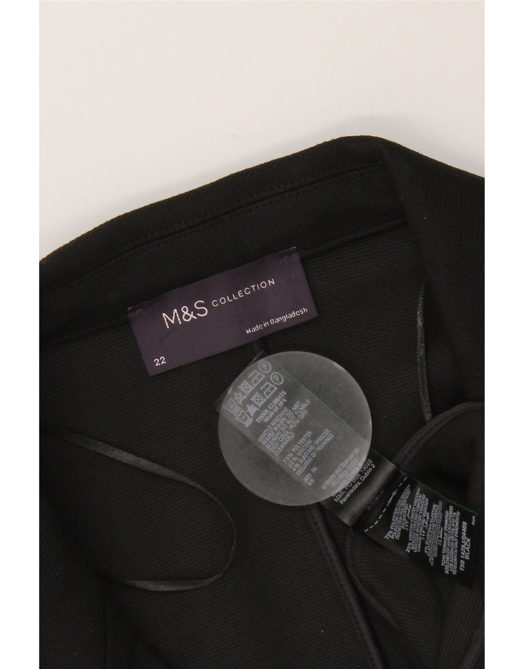MARKS & SPENCER Chaqueta tipo blazer con 1 botón para mujer UK 22 3XL Poliéster negro