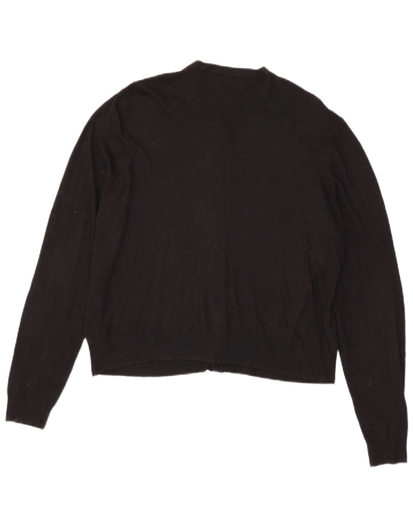 Marks & Spencer Suéter tipo cárdigan corto para mujer UK 40 XL Viscosa negra